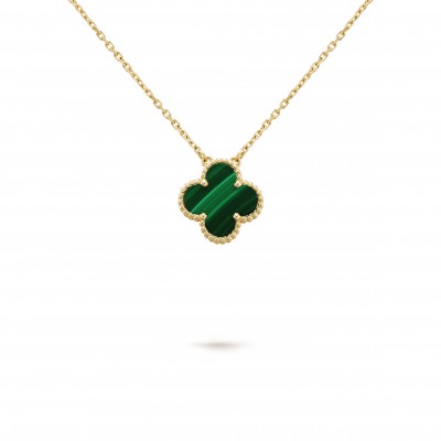 VAN CLEEF ARPELS VINTAGE ALHAMBRA PENDANT - YELLOW GOLD, MALACHITE  VCARO9VA00